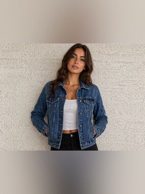 J. Crew Indigo Denim Trucker Jacket in Blue